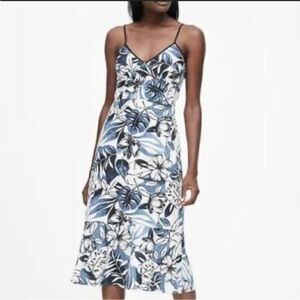 Banana Republic Blue and White Floral Midi Dress
